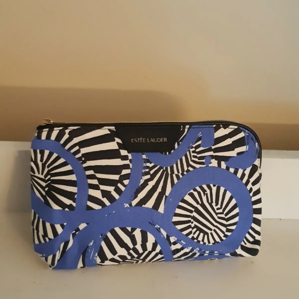 NEW Estēe Lauder Women's Make Up Bag blue, white